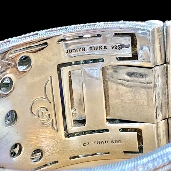 Amazing Judith Ripka, sterling silver, cuffed, and hinged bracelet - Picture 3 of 5